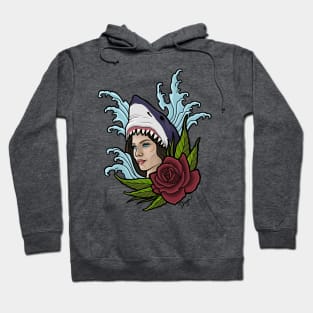 Shark Lady Head Hoodie